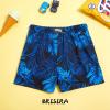 imageBRISIRA Boys Swim Trunks Bathing Suit Compression Boxer Brief Liner Swim Shorts Swimsuit AntiChafe Toddler Kids Youth TeenBluetropical