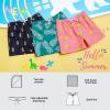 imageBRISIRA Boys Swim Trunks Bathing Suit Compression Boxer Brief Liner Swim Shorts Swimsuit AntiChafe Toddler Kids Youth TeenDarkcyan Pineapple