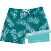 imageBRISIRA Boys Swim Trunks Bathing Suit Compression Boxer Brief Liner Swim Shorts Swimsuit AntiChafe Toddler Kids Youth TeenDarkcyan Pineapple