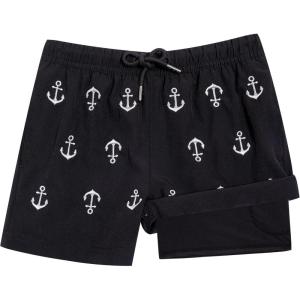 imageBRISIRA Boys Swim Trunks Bathing Suit Compression Boxer Brief Liner Swim Shorts Swimsuit AntiChafe Toddler Kids Youth TeenAnchorblack