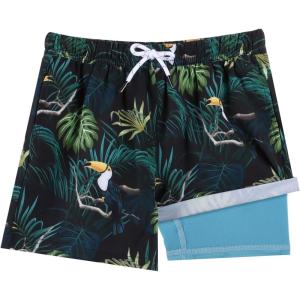 imageBRISIRA Boys Swim Trunks Bathing Suit Compression Boxer Brief Liner Swim Shorts Swimsuit AntiChafe Toddler Kids Youth TeenBlacktoucan