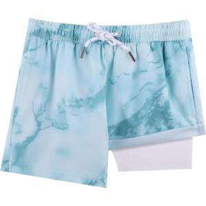 imageBRISIRA Boys Swim Trunks Bathing Suit Compression Boxer Brief Liner Swim Shorts Swimsuit AntiChafe Toddler Kids Youth TeenBluewaterripple