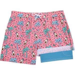 imageBRISIRA Boys Swim Trunks Bathing Suit Compression Boxer Brief Liner Swim Shorts Swimsuit AntiChafe Toddler Kids Youth TeenPink Avocado