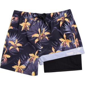imageBRISIRA Boys Swim Trunks Bathing Suit Compression Boxer Brief Liner Swim Shorts Swimsuit AntiChafe Toddler Kids Youth TeenYellowflower