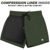 imageBRISIRA Mens Swim Trunks Swim Shorts Quick Dry 5 inch Inseam Beach Shorts with Compression Liner and Zipper PocketArmygreen