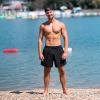 imageBRISIRA Mens Swim Trunks Swim Shorts Quick Dry 5 inch Inseam Beach Shorts with Compression Liner and Zipper PocketBlack