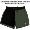 imageBRISIRA Mens Swim Trunks Swim Shorts Quick Dry 5 inch Inseam Beach Shorts with Compression Liner and Zipper PocketBlackarmygreen