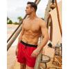 imageBRISIRA Mens Swim Trunks Swim Shorts Quick Dry 5 inch Inseam Beach Shorts with Compression Liner and Zipper PocketBlackred
