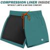 imageBRISIRA Mens Swim Trunks Swim Shorts Quick Dry 5 inch Inseam Beach Shorts with Compression Liner and Zipper PocketBlue