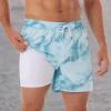 imageBRISIRA Mens Swim Trunks Swim Shorts Quick Dry 5 inch Inseam Beach Shorts with Compression Liner and Zipper PocketBluewaterripple