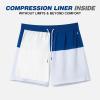 imageBRISIRA Mens Swim Trunks Swim Shorts Quick Dry 5 inch Inseam Beach Shorts with Compression Liner and Zipper PocketBluewhite