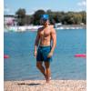 imageBRISIRA Mens Swim Trunks Swim Shorts Quick Dry 5 inch Inseam Beach Shorts with Compression Liner and Zipper PocketCopenblue