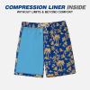 imageBRISIRA Mens Swim Trunks Swim Shorts Quick Dry 5 inch Inseam Beach Shorts with Compression Liner and Zipper PocketGoldcoconuttree