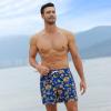 imageBRISIRA Mens Swim Trunks Swim Shorts Quick Dry 5 inch Inseam Beach Shorts with Compression Liner and Zipper PocketGoldcoconuttree