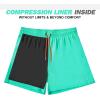imageBRISIRA Mens Swim Trunks Swim Shorts Quick Dry 5 inch Inseam Beach Shorts with Compression Liner and Zipper PocketGrassgreen