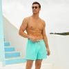 imageBRISIRA Mens Swim Trunks Swim Shorts Quick Dry 5 inch Inseam Beach Shorts with Compression Liner and Zipper PocketGrassgreen