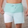 imageBRISIRA Mens Swim Trunks Swim Shorts Quick Dry 5 inch Inseam Beach Shorts with Compression Liner and Zipper PocketGreenlightgreen
