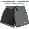 imageBRISIRA Mens Swim Trunks Swim Shorts Quick Dry 5 inch Inseam Beach Shorts with Compression Liner and Zipper PocketGrey