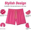 imageBRISIRA Mens Swim Trunks Swim Shorts Quick Dry 5 inch Inseam Beach Shorts with Compression Liner and Zipper PocketHotpink