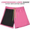 imageBRISIRA Mens Swim Trunks Swim Shorts Quick Dry 5 inch Inseam Beach Shorts with Compression Liner and Zipper PocketHotpink