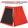 imageBRISIRA Mens Swim Trunks Swim Shorts Quick Dry 5 inch Inseam Beach Shorts with Compression Liner and Zipper PocketOrange