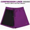 imageBRISIRA Mens Swim Trunks Swim Shorts Quick Dry 5 inch Inseam Beach Shorts with Compression Liner and Zipper PocketPurple