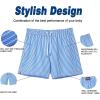 imageBRISIRA Mens Swim Trunks Swim Shorts Quick Dry 5 inch Inseam Beach Shorts with Compression Liner and Zipper PocketStripebluewhite