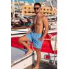 imageBRISIRA Mens Swim Trunks Swim Shorts Quick Dry 5 inch Inseam Beach Shorts with Compression Liner and Zipper PocketStripebluewhite