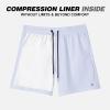 imageBRISIRA Mens Swim Trunks Swim Shorts Quick Dry 5 inch Inseam Beach Shorts with Compression Liner and Zipper PocketWhite