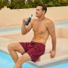 imageBRISIRA Mens Swim Trunks Swim Shorts Quick Dry 5 inch Inseam Beach Shorts with Compression Liner and Zipper PocketWinered