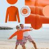 imageBRISIRA Cooling Boys Swim Shirt Long Sleeve Kids Rash Guard Quick Dry Fishing Beach Surf UPF 50 Sun Protection 616YOrange