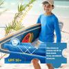 imageBRISIRA Cooling Boys Swim Shirt Long Sleeve Kids Rash Guard Quick Dry Fishing Beach Surf UPF 50 Sun Protection 616YRoyal Blue