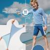 imageBRISIRA Cooling Boys Swim Shirt Long Sleeve Kids Rash Guard Quick Dry Fishing Beach Surf UPF 50 Sun Protection 616YSky Blue
