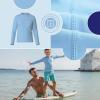 imageBRISIRA Cooling Boys Swim Shirt Long Sleeve Kids Rash Guard Quick Dry Fishing Beach Surf UPF 50 Sun Protection 616YSky Blue