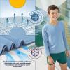 imageBRISIRA Cooling Boys Swim Shirt Long Sleeve Kids Rash Guard Quick Dry Fishing Beach Surf UPF 50 Sun Protection 616YSky Blue