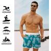 imageBRISIRA Mens Short Swim Trunks with Compression Liner Retro Vintage 8090s Bathing Suit Swim Board Shorts Swimwear Quick DryDarkcyanpineapple