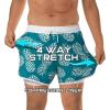imageBRISIRA Mens Short Swim Trunks with Compression Liner Retro Vintage 8090s Bathing Suit Swim Board Shorts Swimwear Quick DryDarkcyanpineapple