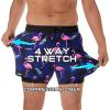 imageBRISIRA Mens Short Swim Trunks with Compression Liner Retro Vintage 8090s Bathing Suit Swim Board Shorts Swimwear Quick DryFlamingo