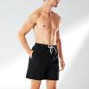imageBRISIRA Mens Swim Trunks Swim Shorts 7 inch Compression Liner Bathing Suit Beach Shorts Swimwear Stretch Quick Dry PocketsBlack