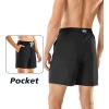 imageBRISIRA Mens Swim Trunks Swim Shorts 7 inch Compression Liner Bathing Suit Beach Shorts Swimwear Stretch Quick Dry PocketsBlack