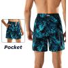imageBRISIRA Mens Swim Trunks Swim Shorts 7 inch Compression Liner Bathing Suit Beach Shorts Swimwear Stretch Quick Dry PocketsBluetropical
