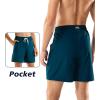 imageBRISIRA Mens Swim Trunks Swim Shorts 7 inch Compression Liner Bathing Suit Beach Shorts Swimwear Stretch Quick Dry PocketsCopenblue