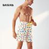 imageBRISIRA Mens Swim Trunks Swim Shorts 7 inch Compression Liner Bathing Suit Beach Shorts Swimwear Stretch Quick Dry PocketsCreamcactus