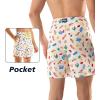 imageBRISIRA Mens Swim Trunks Swim Shorts 7 inch Compression Liner Bathing Suit Beach Shorts Swimwear Stretch Quick Dry PocketsCreamcactus