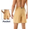 imageBRISIRA Mens Swim Trunks Swim Shorts 7 inch Compression Liner Bathing Suit Beach Shorts Swimwear Stretch Quick Dry PocketsKhaki