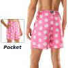 imageBRISIRA Mens Swim Trunks Swim Shorts 7 inch Compression Liner Bathing Suit Beach Shorts Swimwear Stretch Quick Dry PocketsPinkbaseball
