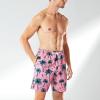 imageBRISIRA Mens Swim Trunks Swim Shorts 7 inch Compression Liner Bathing Suit Beach Shorts Swimwear Stretch Quick Dry PocketsPinkcoconuttree