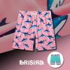 imageBRISIRA Mens Swim Trunks Swim Shorts 7 inch Compression Liner Bathing Suit Beach Shorts Swimwear Stretch Quick Dry PocketsPinkshark