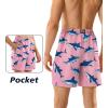 imageBRISIRA Mens Swim Trunks Swim Shorts 7 inch Compression Liner Bathing Suit Beach Shorts Swimwear Stretch Quick Dry PocketsPinkshark