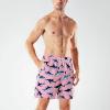 imageBRISIRA Mens Swim Trunks Swim Shorts 7 inch Compression Liner Bathing Suit Beach Shorts Swimwear Stretch Quick Dry PocketsPinkshark
